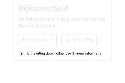 Tolkie-uitleg met link naar disclaimer