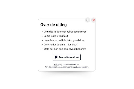 Disclaimer bij uitleg van woorden