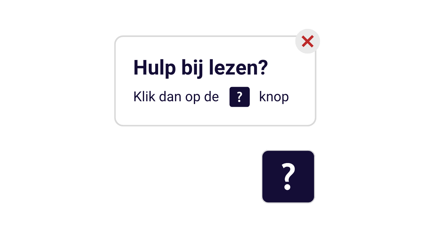 Melding bij zwevende knop